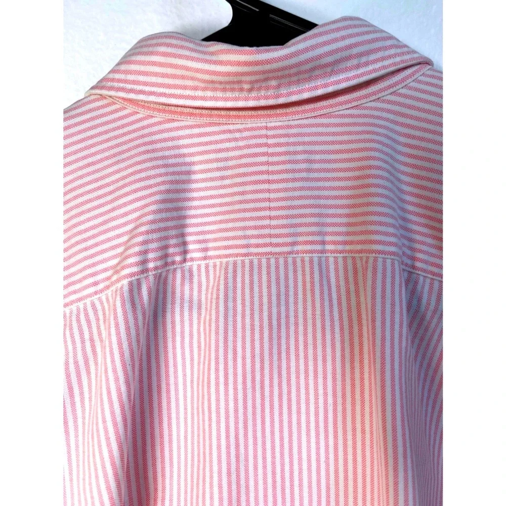 Ralph Lauren Kids Boys Pink White Striped Button Down Shirt Slim Fit Size 10